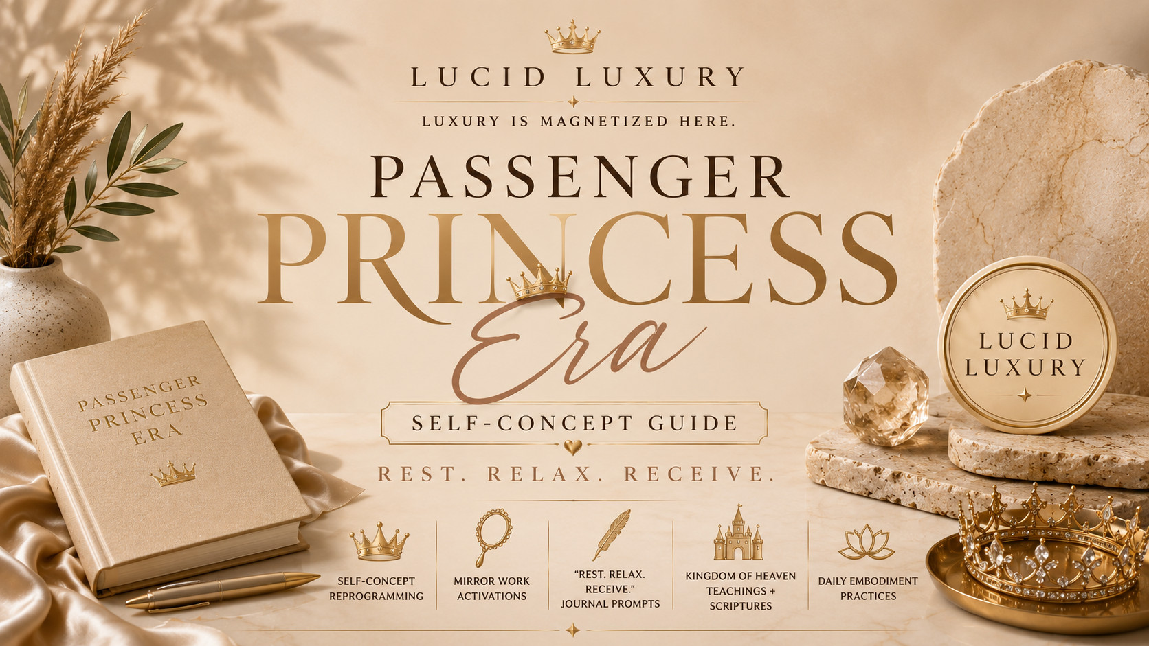 Passenger Princess Era self-concept guide by Lucid Luxury. Rest. Relax. Receive.