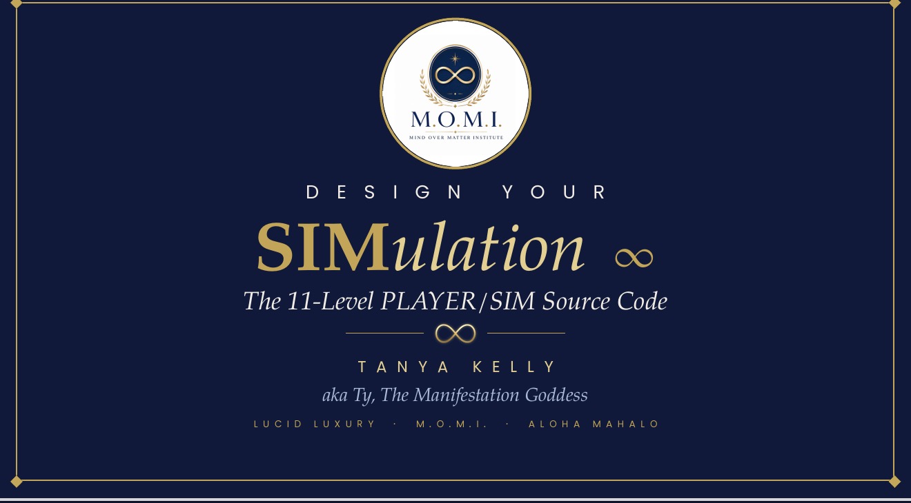 DESIGN YOUR SIMulation: The 11-Level PLAYER/SIM Source Code, by Tanya Kelly, with the M.O.M.I. crest